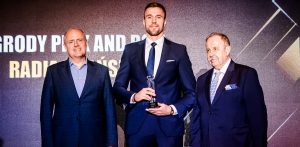 Na zdjęciu: Krzysztof Lodziński - Radio Gdańsk, Mikołaj Witliński, Krzyszfof Bielak -  Pomorski Okręgowy Związek Koszykówki (fot. Agnieszka Modelska)