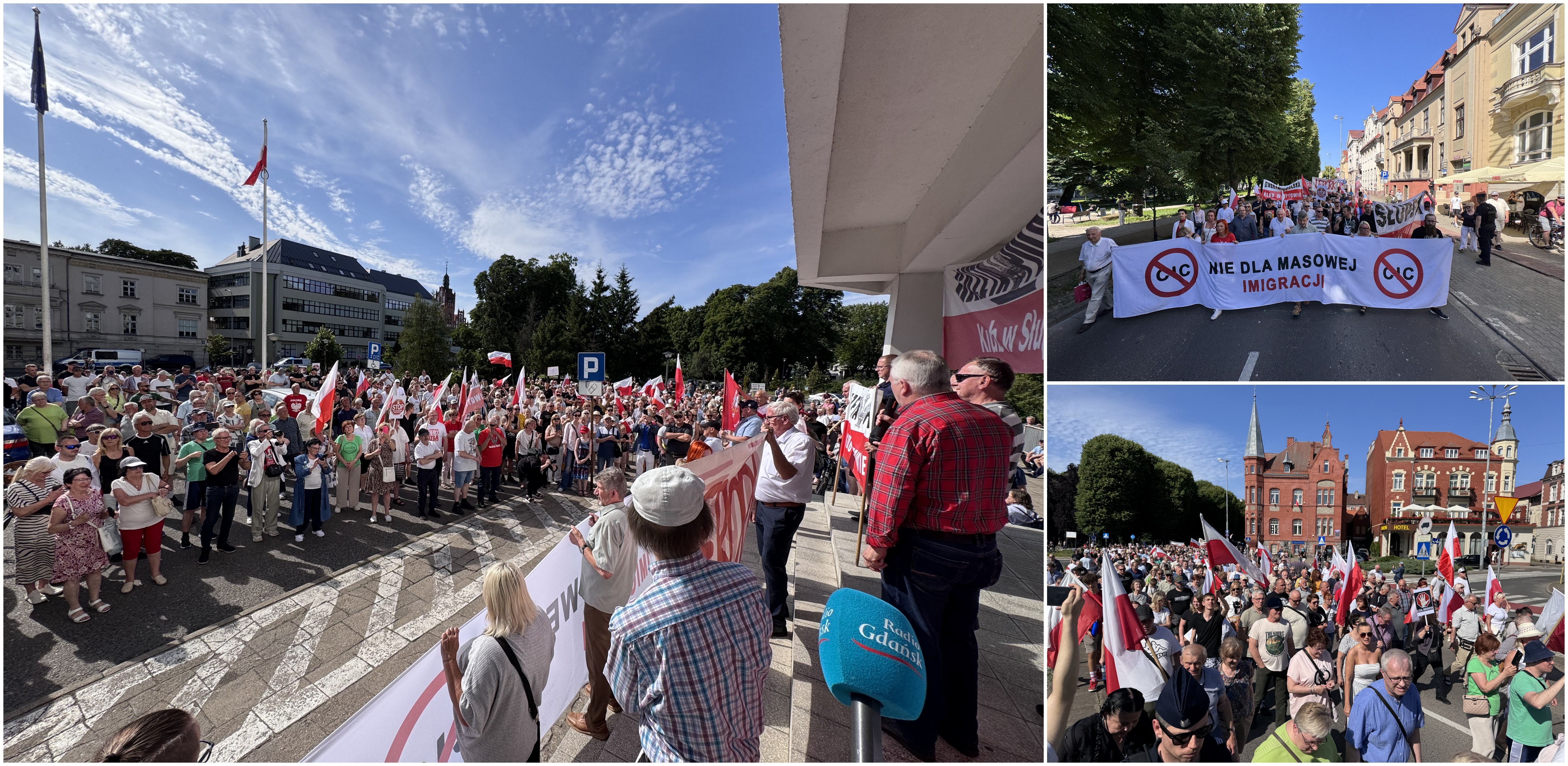 Ulicami Słupska przeszedł marsz przeciwko nielegalnej migracji (fot. Radio Gdańsk/Aleksander Radomski)