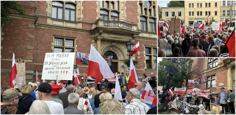 Protest przeciwko nielegalnej migracji. Gdańsk - 08.06.2025 r. (fot. Radio Gdańsk/Oskar Bąk)