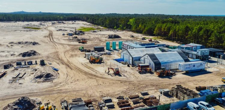 Postęp prac przy budowie elektrowni jądrowej na Pomorzu, czerwiec 2025 r. (fot. Polskie Elektrownie Jądrowe)