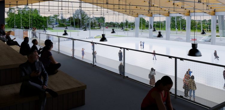 Wizualizacja zadaszonego lodowiska przy ul. Kazimierza Górskiego w Gdyni (Graf. gdyniasport.pl)