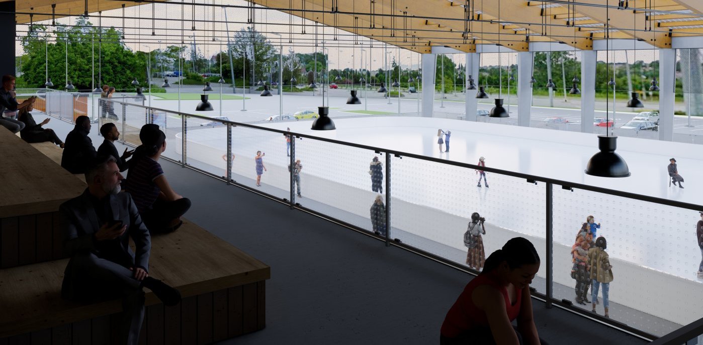 Wizualizacja zadaszonego lodowiska przy ul. Kazimierza Górskiego w Gdyni (Graf. gdyniasport.pl)