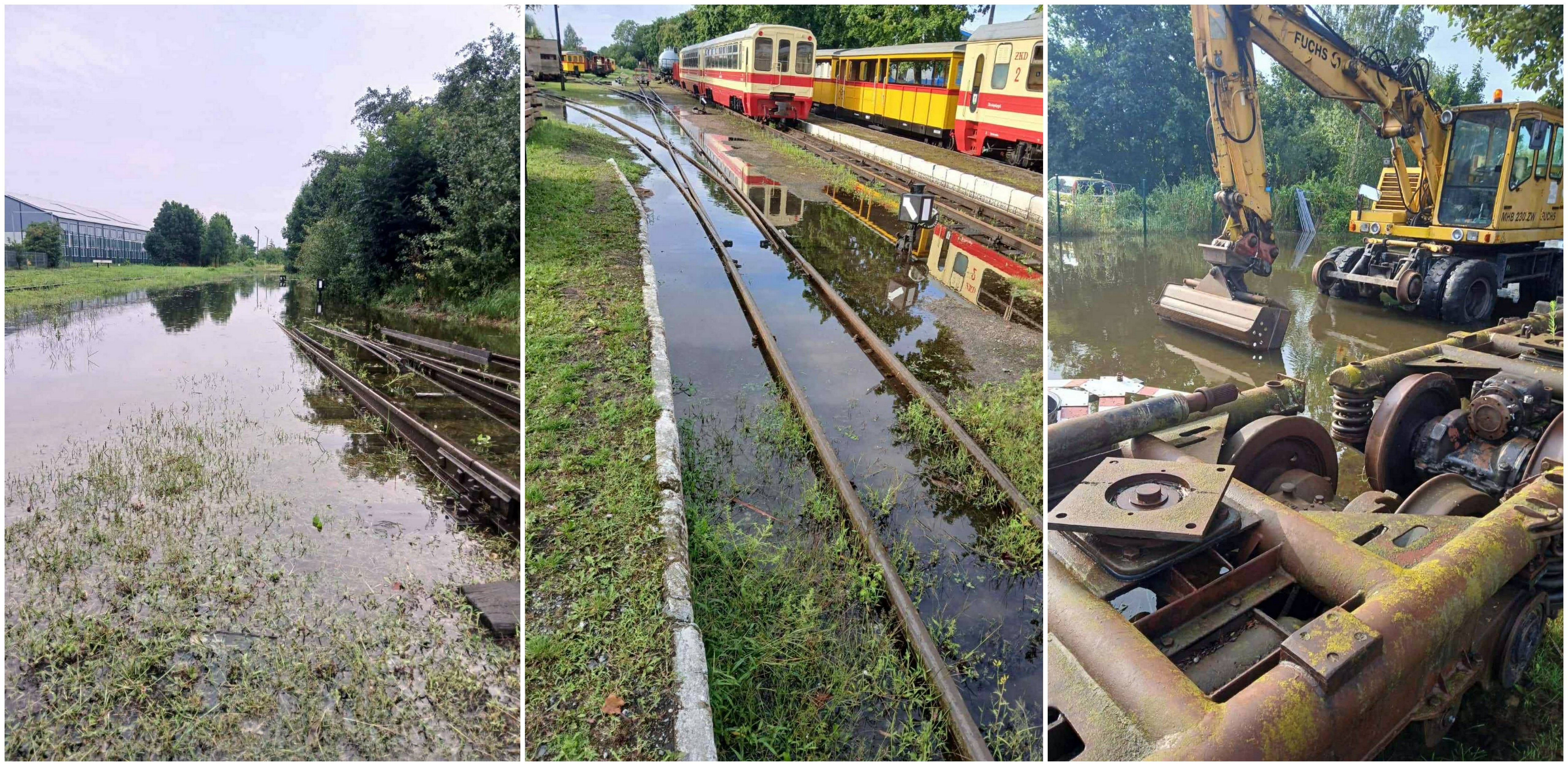 Z powodu zalań wstrzymano ruch Żuławskiej Kolei Dojazdowej (fot. ŻKD)