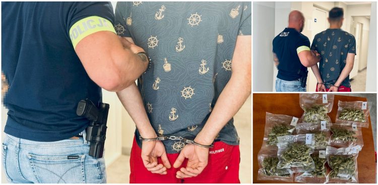 Zatrzymany z narkotykami słupszczanin miał okradać pracodawcę (fot. KMP w Słupsku)