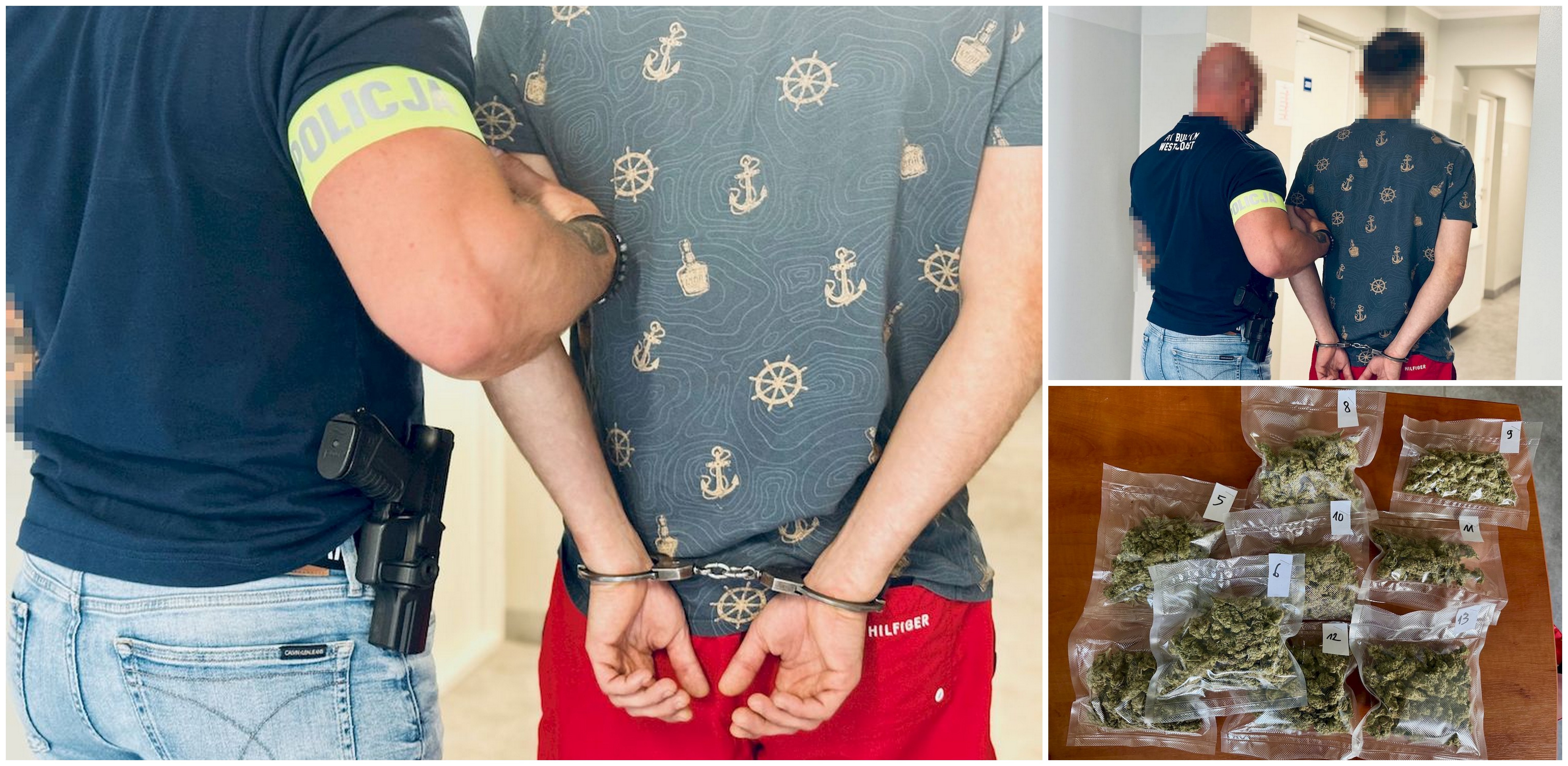 Zatrzymany z narkotykami słupszczanin miał okradać pracodawcę (fot. KMP w Słupsku)