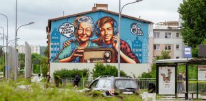Mural z okazji 80. urodzin Radia Gdańsk, 23.07.2025 r. (fot. Jacek Klejment)