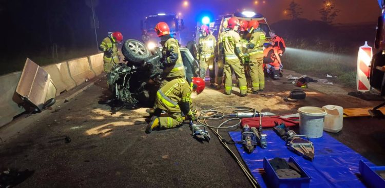 Wypadek w Gdańsku na Trasie Sucharskiego, 31.08.2025 r. (fot. KM PSP w Gdańsku)