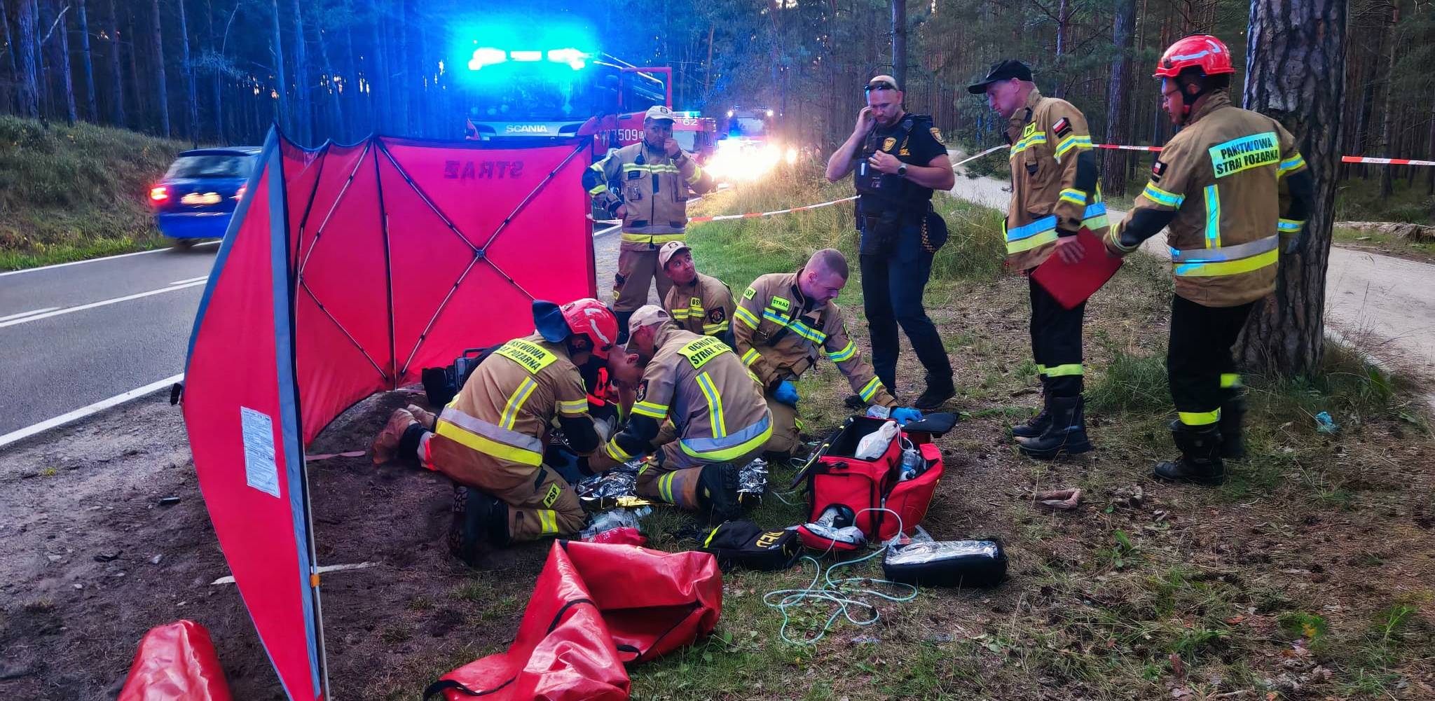 Zderzenie motocyklistów w Helu, 14.08.2025 r. (fot. PSP Puck)