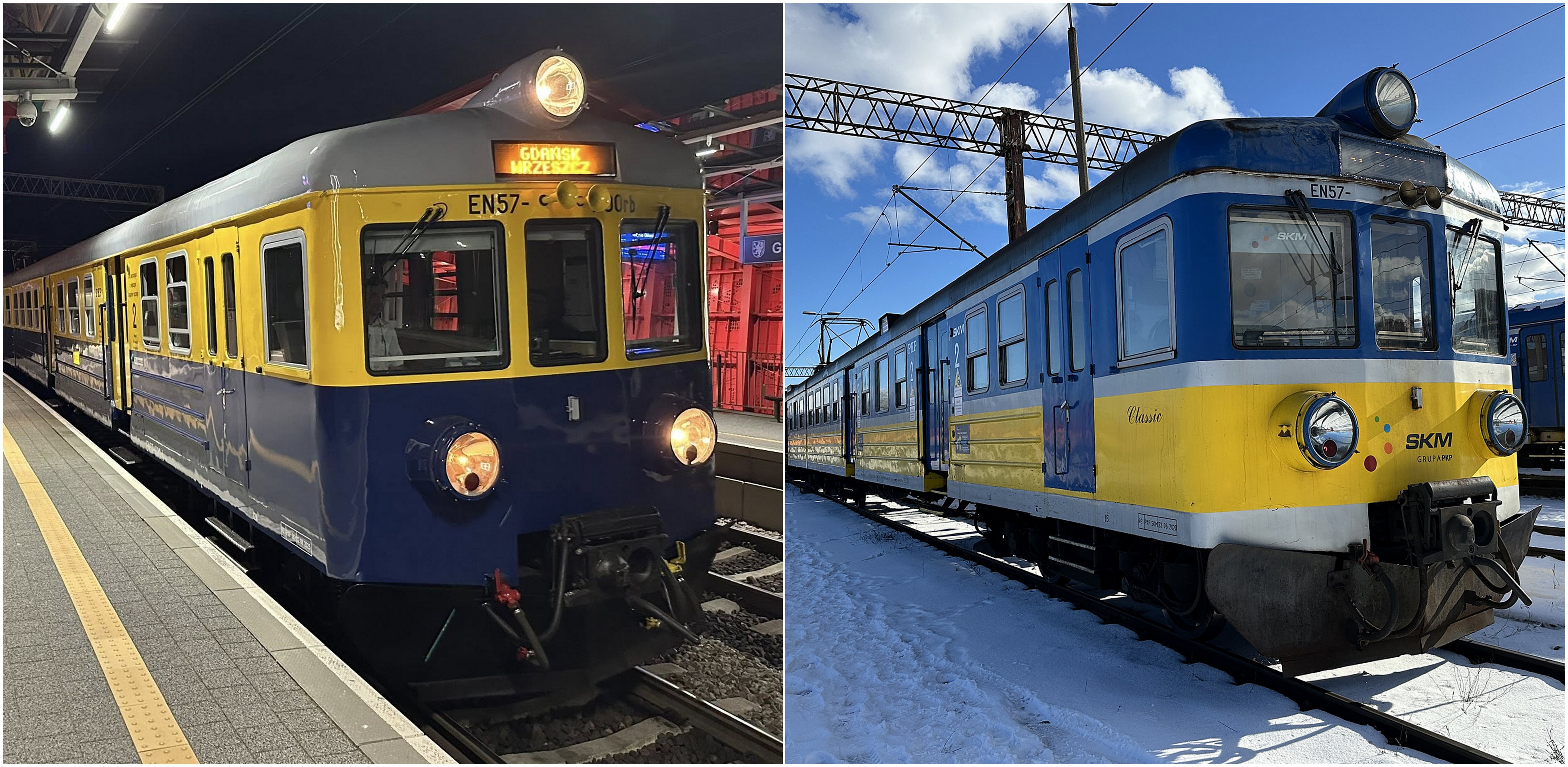 Tym historycznym EN57 1100 z doczepionym do niego tym EN57 Classic można będzie przejechać się 6 września 2025 r. z okazji 10-lecia linii PKM (fot. Pomorska Kolej Metropolitalna)