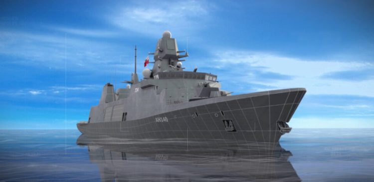 Fregata z programu Miecznik, wizualizacja (graf. PGZ Stocznia Wojenna)
