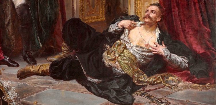 Postać Rejtana z obrazu Jana Matejki "Rejtan - Upadek Polski" (fot. mnp.art.pl/Wikimedia Commons)