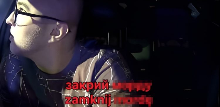 Kadr z filmu zamieszczonego w sieci przez kierowcę, którego znieważyli policjanci w Gdańsku (fot. tiktok.com/lysy_taxi)