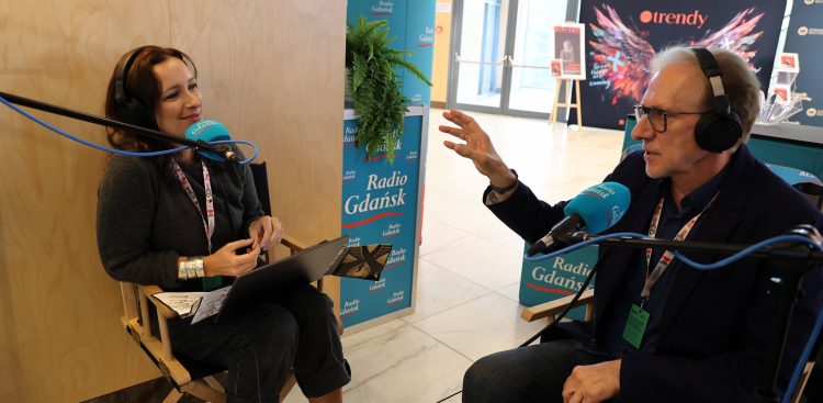Magda Manasterska i Tomasz Żółtowski w Studiu Festiwalowym Radia Gdańsk. 50. FPFF w Gdyni, 23.09.2025 r. (fot. Radio Gdańsk/Piotr Puchalski)