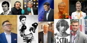 Andrzej Grubba, Dariusz Michalczewski, Włodzimierz i Mariusz Machnikowscy, Zygmunt Chychła, Władysław Kozakiewicz, Adam Korol, Elżbieta Duńska-Krzesińska, Zenon Plech, Natalia Partyka, Leszek Blanik (fot. Wikimedia Commons, KFP/Krzysztof Mystkowski)