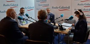Andrzej Bojanowski, Krzysztof Szóstka, Grzegorz Landowski, Stefan Rudnik i Iwona Wysocka (fot. Radio Gdańsk/Magdalena Gadzinowska)