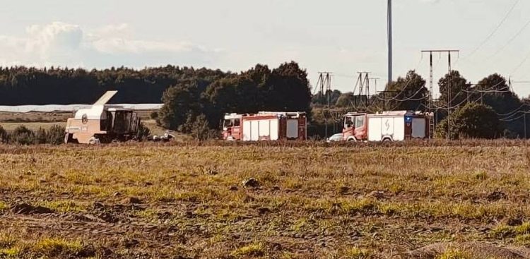 Wypadek w gminie Potęgowo (fot. PSP w Słupsku)