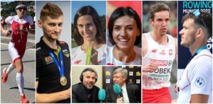 Od lewej: Marta Łagownik, Piotr Nowakowski (1), Oktawia Nowacka )2), Anna Kiełbasińska, Patryk Dobek, Mateusz Biskup. Na dole kolażu Włodzimierz i Mariusz Machnikowscy (3) [fot. (*1) Anna Rezulak / (*2) Krzysztof Mania KFP i Wikimedia Commons, (*3) Radio Gdańsk]