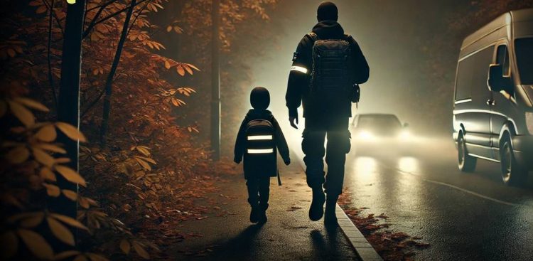 Graf. ogólnopolskiej akcji policji "Noś odblaski" (graf. policja.pl)