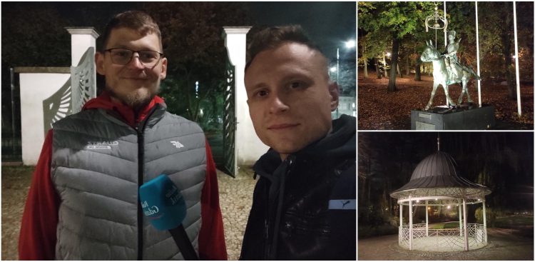 Patryk Sikora i Mateusz Czerwiński w Parku Oruńskim (fot. Radio Gdańsk/Mateusz Czerwiński)