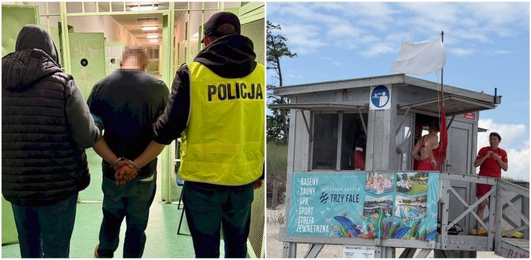 Podejrzany o okradanie budek ratowników w Ustce w rękach policji (fot. KMP w Ustce / Radio Gdańsk / Łukasz Kosik)