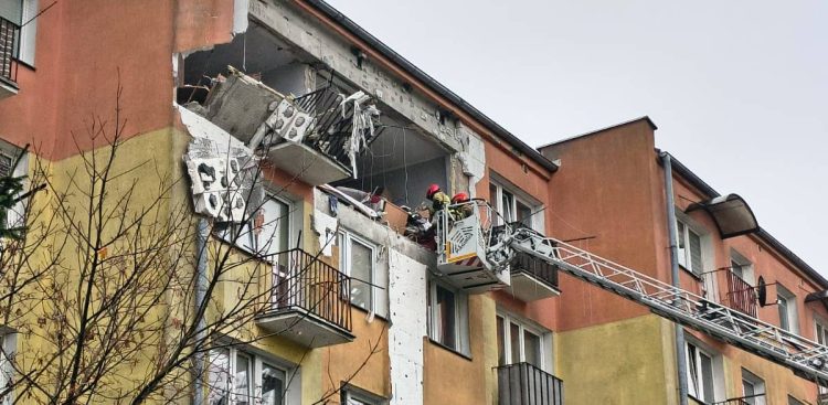 Wybuch gazu w Braniewie (fot. KP PSP w Braniewie)