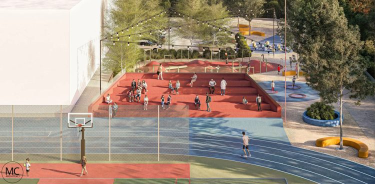 Wizualizacja boiska przy szkole numer 8 (fot. MC Architekci)