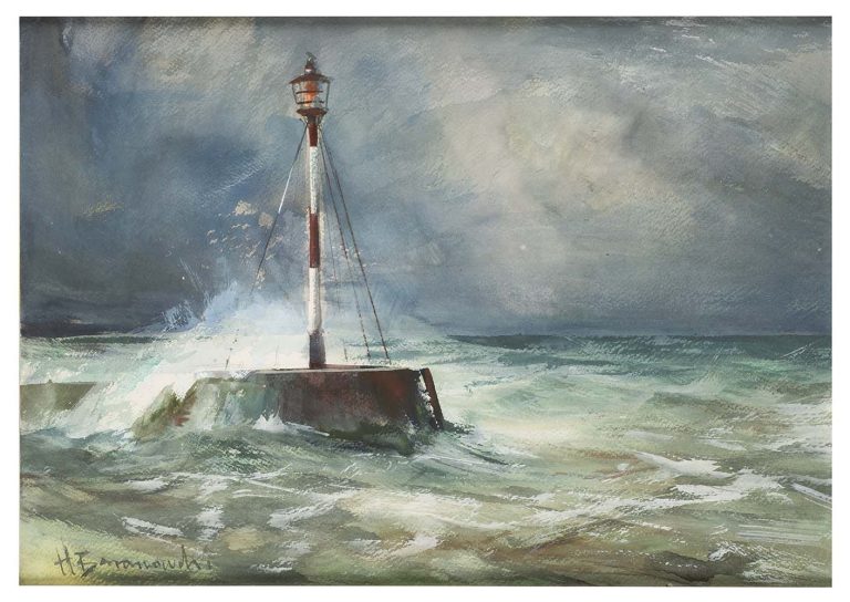 Pława, 1998, akwarela / papier, 34 x 48 cm, wł. prywatna (fot. Muzeum Miasta Gdyni)