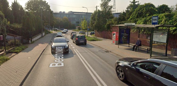 Ulica Beethovena przy Gdańskim Parku Naukowo-Technologicznym (fot. Google Street View)