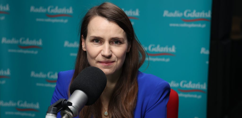 Agnieszka Pomaska w studiu Radia Gdańsk