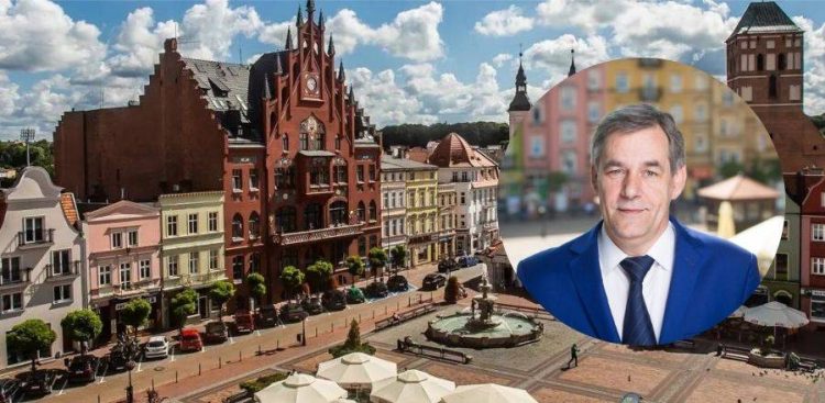 Chojnice. Zdjęcie w ramce: burmistrz Arseniusz Finster (fot. UM Chojnice)