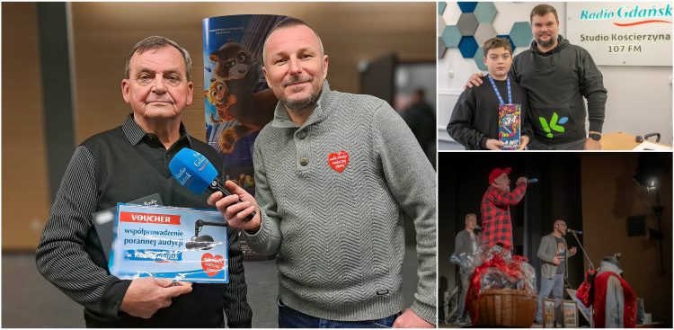 Finał 34. WOŚP w Kościerzynie. Na głównym zdjęciu: Mieczysław Nowopolski i Grzegorz Armatowski (fot. Radio Gdańsk)