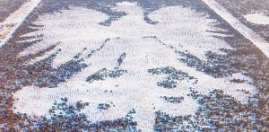 Śnieg pomalował dendroglif w Lipuszu (fot. Nadleśnictwo Lipusz)