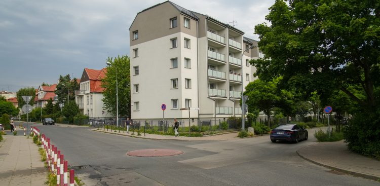 Planowany przebieg linii tramwajowej Gdańsk Południe - Wrzeszcz. Rondo na skrzyżowaniu ul. Politechnicznej i Bohaterów Getta Warszawskiego (fot. KFP/Paweł Marcinko)