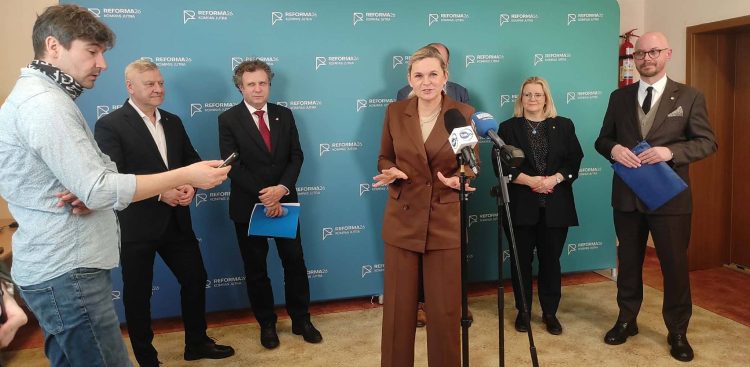 Minister Barbara Nowacka w Nowym Dworze Gdańskim, 23.02.2026 r. (fot. Radio Gdańsk/Mateusz Czerwiński)