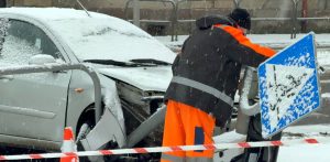 Kolizja w Słupsku (fot. Radio Gdańsk/Łukasz Kosik)