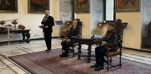 Od lewej: Konrad Mielnik z Radia Gdańsk, prof. Michał Horodecki i prof. Tomasz Bogusławski (fot. Radio Gdańsk/Tymon Nieśmiałek)