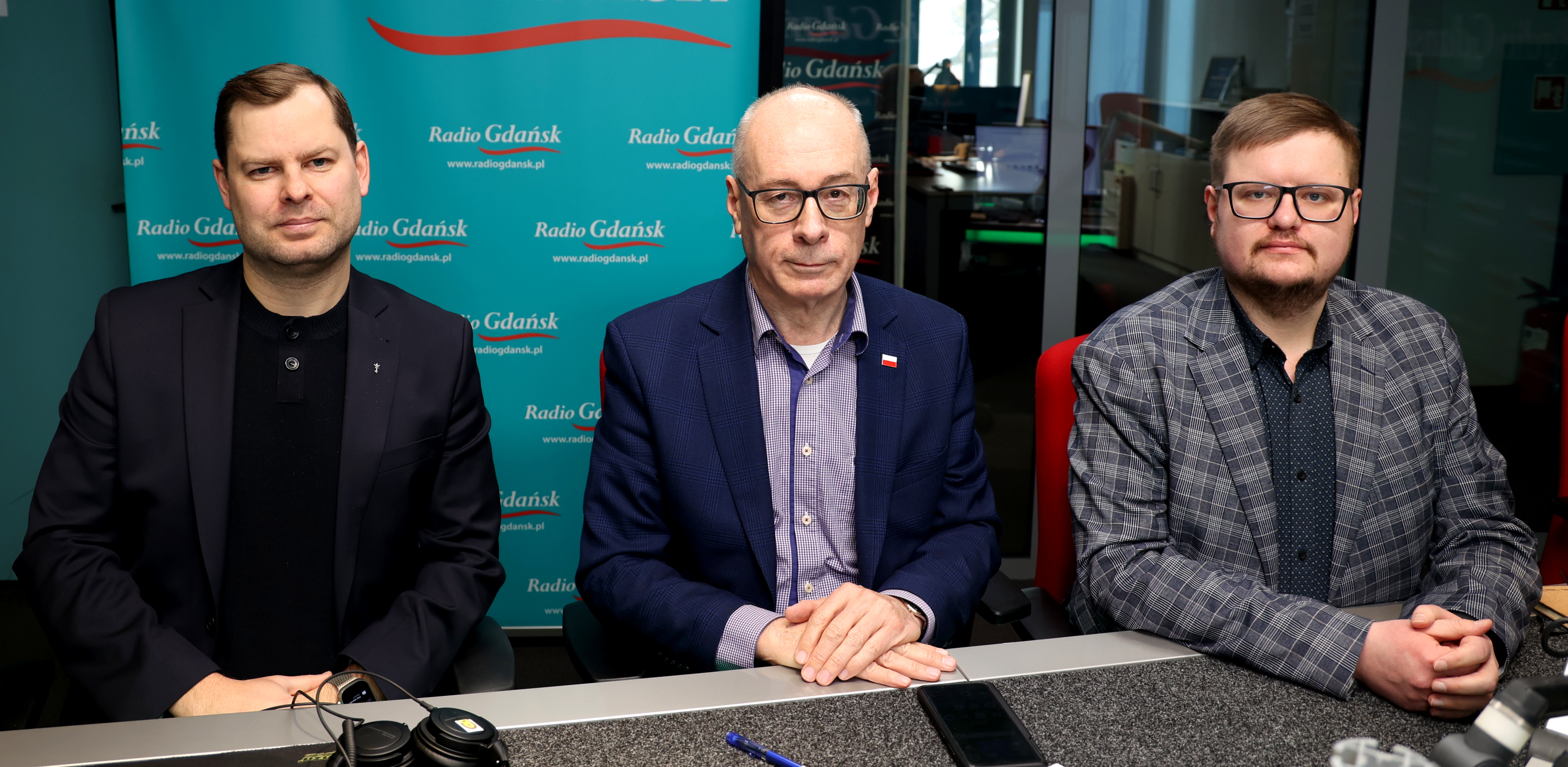 Maximilian Kieturakis, Kazimierz Koralewski, Marcin Mickun (fot. Radio Gdańsk/Martyna Krawcewicz)