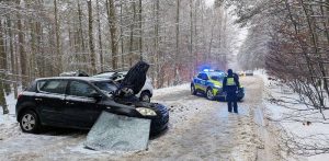 Wypadek w Cewicach (fot. KPP w Lęborku)