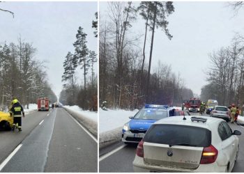 Miejsce wypadku (fot. Komenda Powiatowa Policji w Kartuzach)