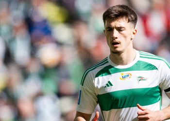 PKO Ekstraklasa: Lechia Gdańsk - Piast Gliwice n/z Bujar Pllana  26.04.2025 / fot.  Mateusz Słodkowski / KFP / trojmiasto.pl