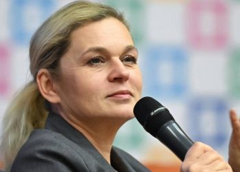 Minister edukacji Barbara Nowacka brała udział w VI Uczniowskiej Konferencji o Prawach Człowieka w Auli Wydziału Prawa i Administracji Uniwersytetu Gdańskiego, 10.02.2026 r. (PAP/Adam Warżawa)