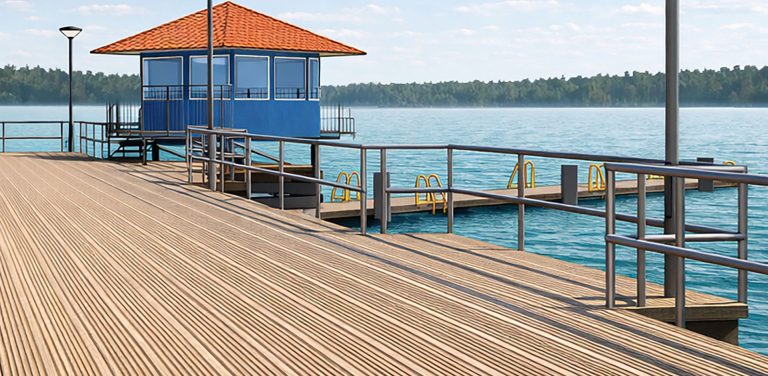 Wizualizacja nowego pomostu na plaży Jeziora Rychnowskiego (fot. UM w Człuchowie)