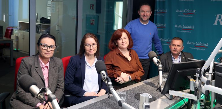 Aleksandra Schabek, Małgorzata Mołda, Joanna Rudnik-Piotrowska, Tomasz Galiński i Włodzimierz Jaworski (fot. Radio Gdańsk/Adrian Kasprzycki)