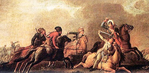 Kościuszko pada ranny w bitwie pod Maciejowicami (fot. Wikimedia Commons)