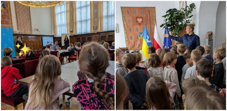 Dzieci z Przedszkola nr 2 Sopot Przylesie podczas lekcji obywatelskiej w sopockim magistracie (fot. Przedszkole nr 2 Sopot Przylesie)