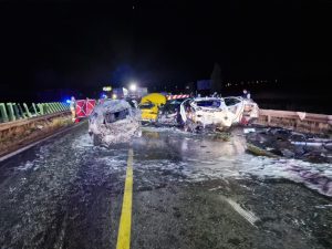 Karambol na trasie S7, zdjęcie archiwalne (fot. KW PSP Gdańsk)