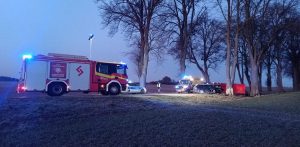 Miejsce wypadku w w Żelistrzewie (fot. Straż Pożarna)