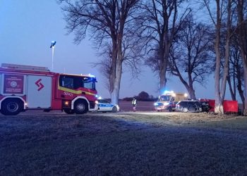 Miejsce wypadku w w Żelistrzewie (fot. Straż Pożarna)