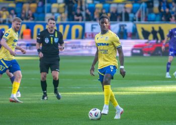 PKO BP Ekstraklasa. Arka Gdynia 0:3 Jagiellonia Biaystok n/z Aurelien Nguiamba 19.04.2026 / fot. Maciej Czarniak / KFP / Trojmiasto.pl