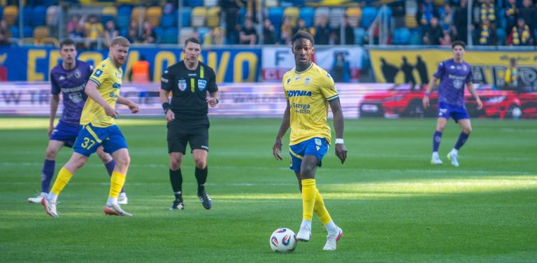 PKO BP Ekstraklasa. Arka Gdynia 0:3 Jagiellonia Biaystok n/z Aurelien Nguiamba 19.04.2026 / fot. Maciej Czarniak / KFP / Trojmiasto.pl